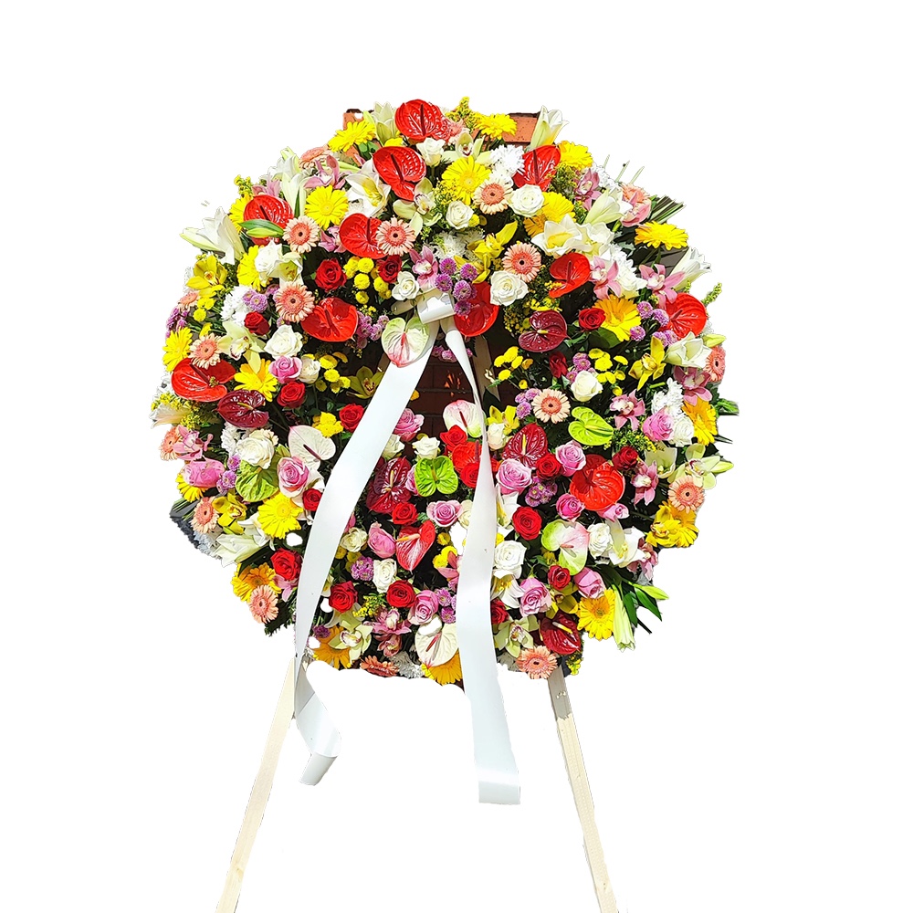 Corona funebre extra colori misti